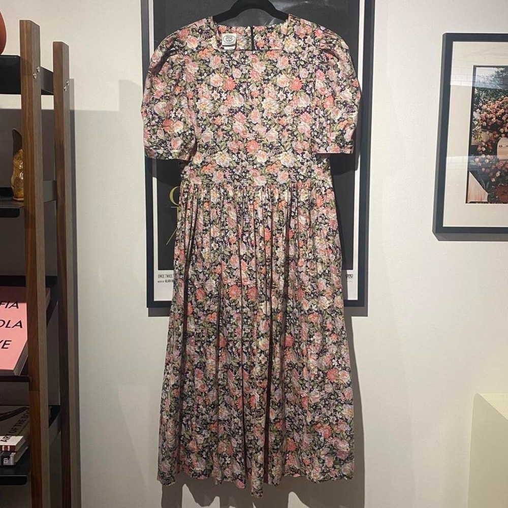 Vintage 80s Laura Ashley Floral Party Dress